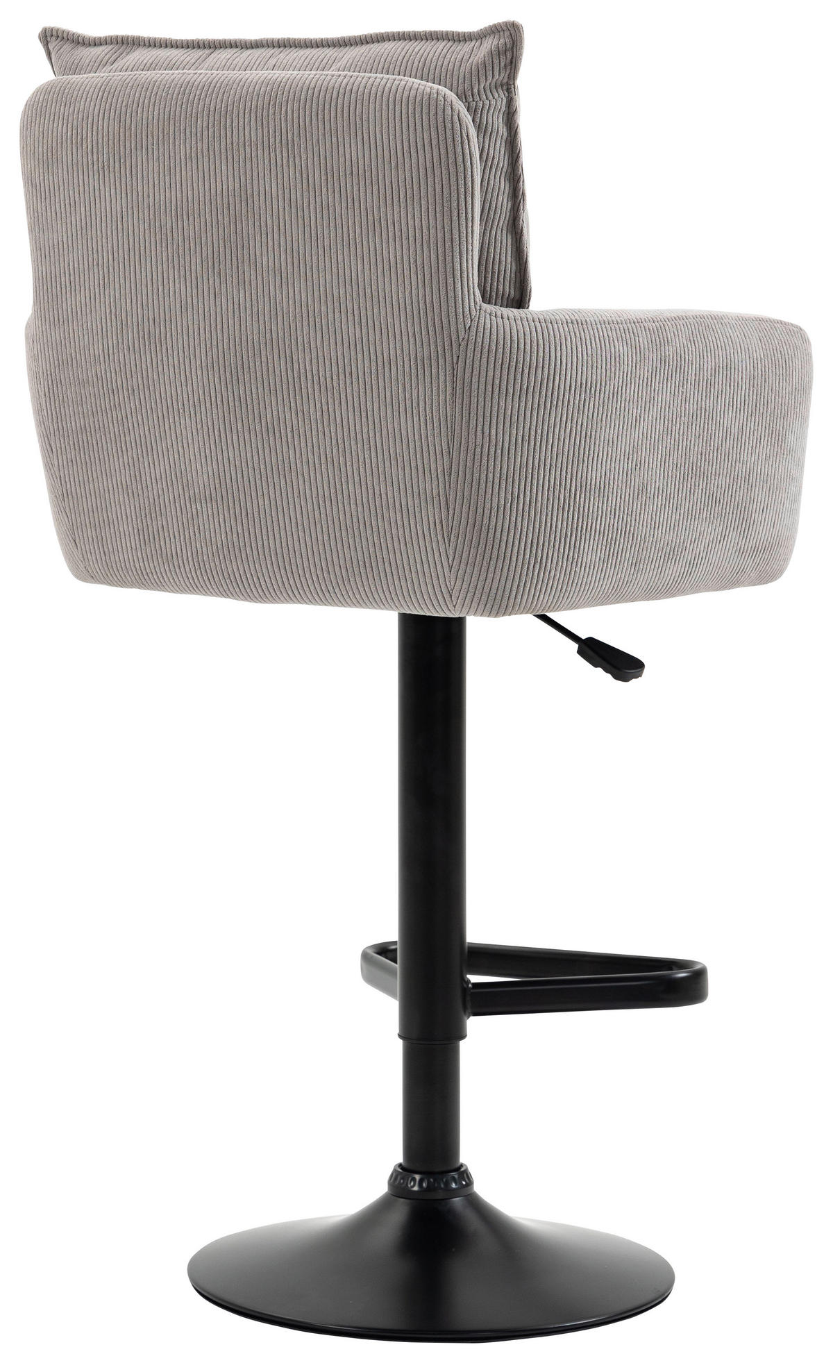BARHOCKER Cord Schwarz, Taupe Eisen Stoffauswahl, Sitzfläche 360° drehbar, inklusive Armlehnen  - Taupe/Schwarz, Design, Textil/Metall (54/98-120/58cm) - Novel