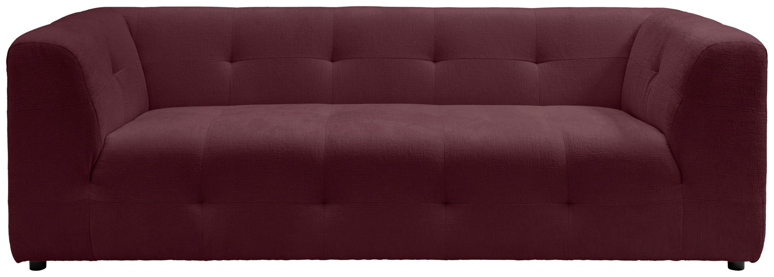 2,5-SITZER in Mikrofaser Bordeaux - Bordeaux/Schwarz, Design, Kunststoff/Textil (218/72/95cm) - Livetastic