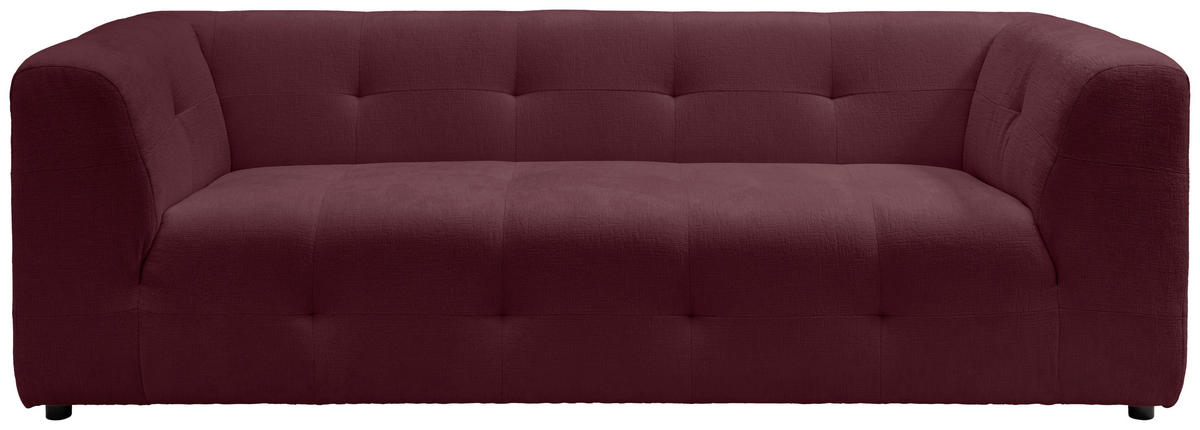 2,5-SITZER in Mikrofaser Bordeaux  - Bordeaux/Schwarz, Design, Kunststoff/Textil (218/72/95cm) - Livetastic