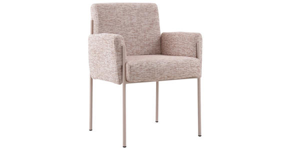 ARMLEHNSTUHL in Eisen Webstoff - Rosa, Design, Textil/Metall (62/86/63cm) - Novel