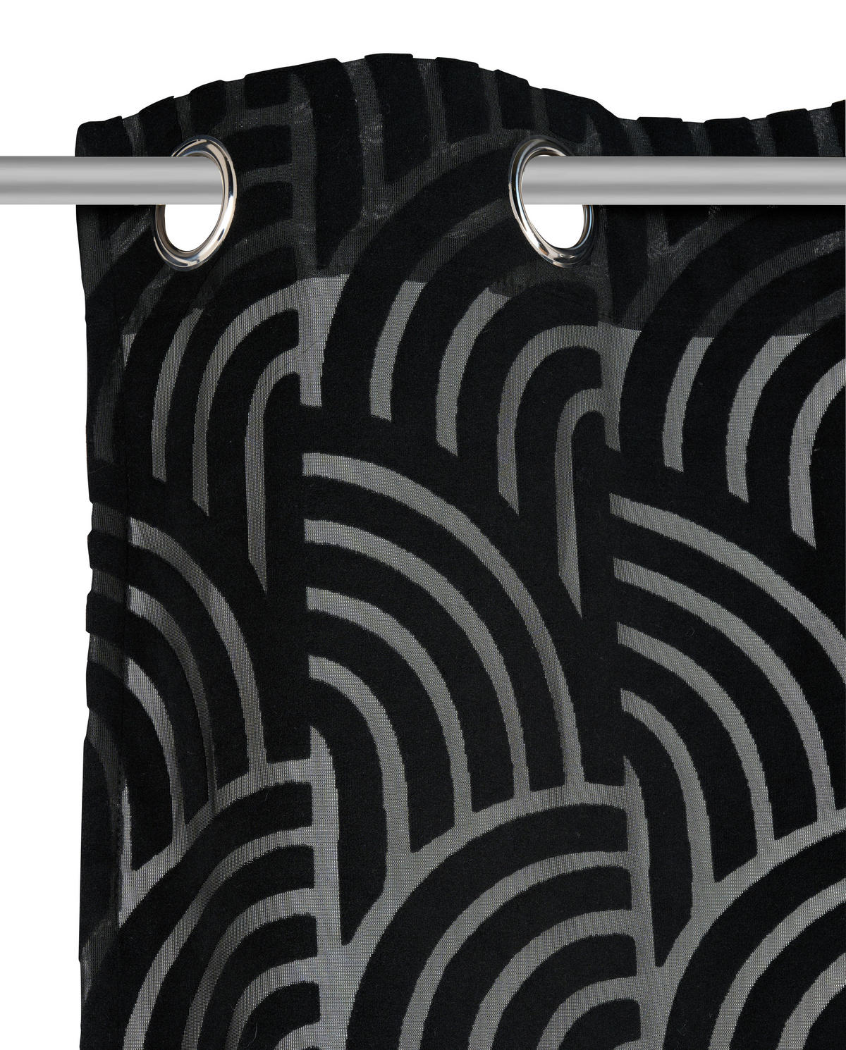 ZÁVĚS S OČKY, neprůsvitné, 135/245 cm - černá, Design, textil (135/245cm) - Esposa