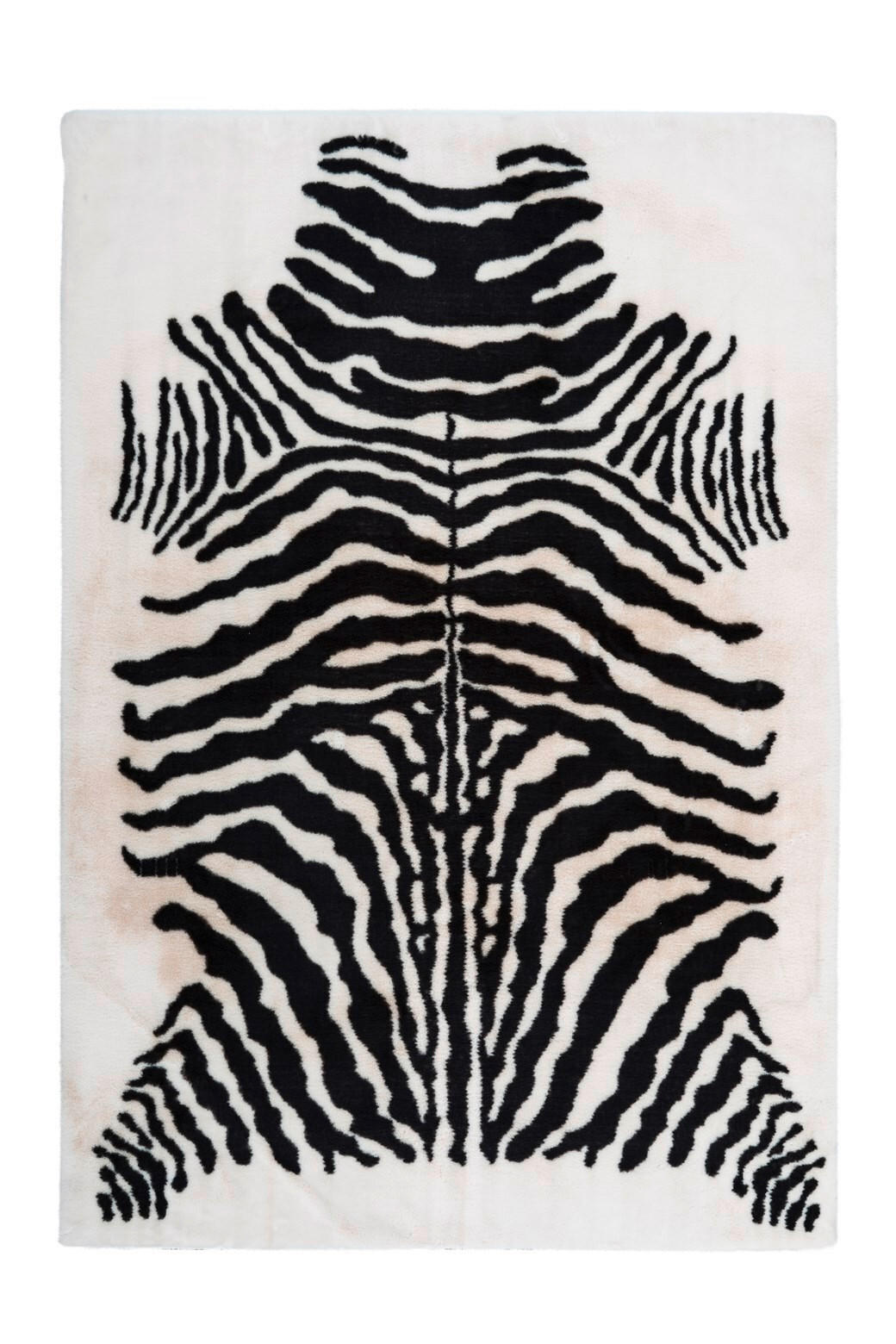HOCHFLORTEPPICH 160/230 cm Rabbit Animal Schwarz / Weiß Schwarz, Weiß  - Schwarz/Weiß, KONVENTIONELL, Textil (160/230cm)