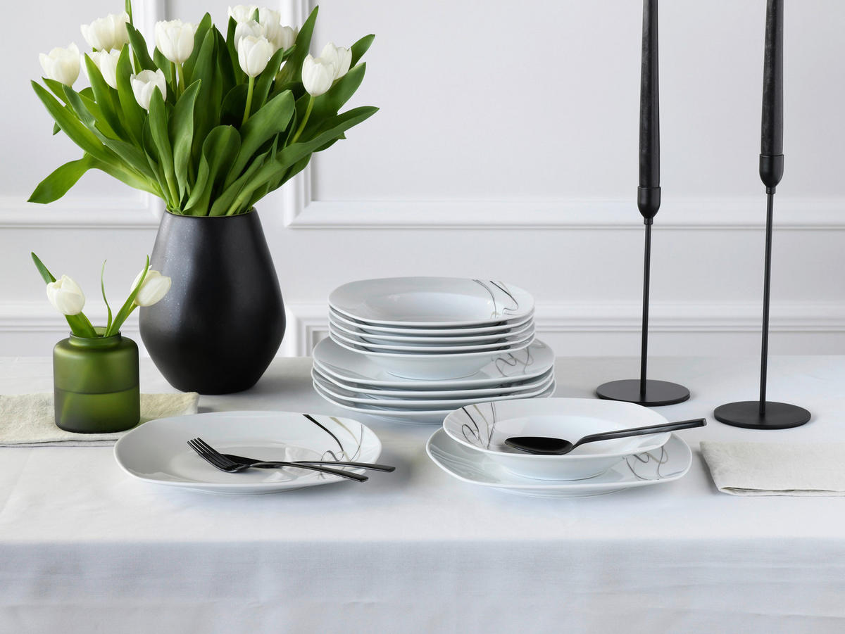 TAFELSERVICE 12-teilig  - Weiss, Basics, Keramik - Creatable