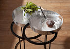 BEISTELLTISCHSET rund Silberfarben  - Silberfarben/Schwarz, MODERN, Metall (32,5/32,5/53cm) - MID.YOU