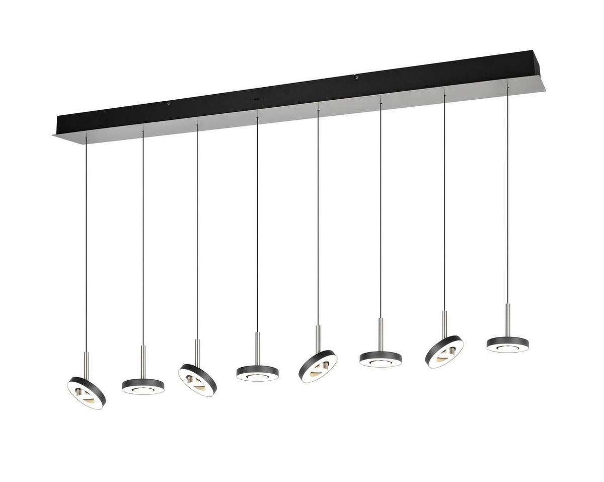 LED-HÄNGELEUCHTE Guano 150/13/200 cm   - Schwarz/Nickelfarben, Design, Metall (150/13/200cm) - Trio Leuchten