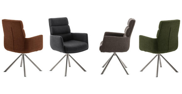 ARMLEHNSTUHL in Edelstahl Webstoff - Edelstahlfarben/Anthrazit, Design, Textil/Metall (61/90/64cm) - Dieter Knoll