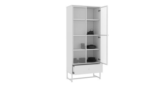 VITRINE in Weiß - Weiß, MODERN, Holzwerkstoff/Metall (80/191/41cm) - Novel