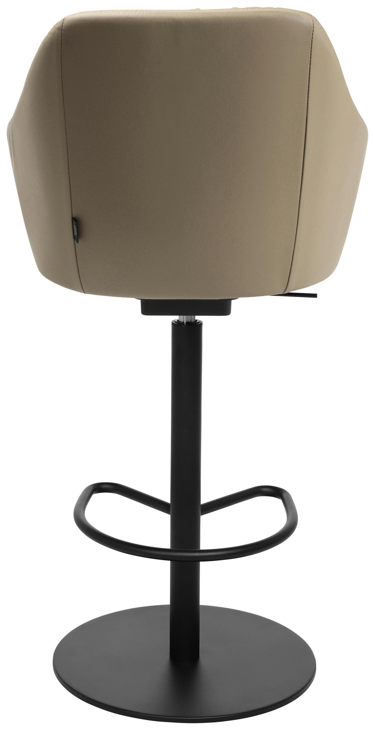 BARHOCKER in Metall, Leder Beige  - Beige/Schwarz, Design, Leder/Metall (59/109,5-120/42cm) - Johann Jakob