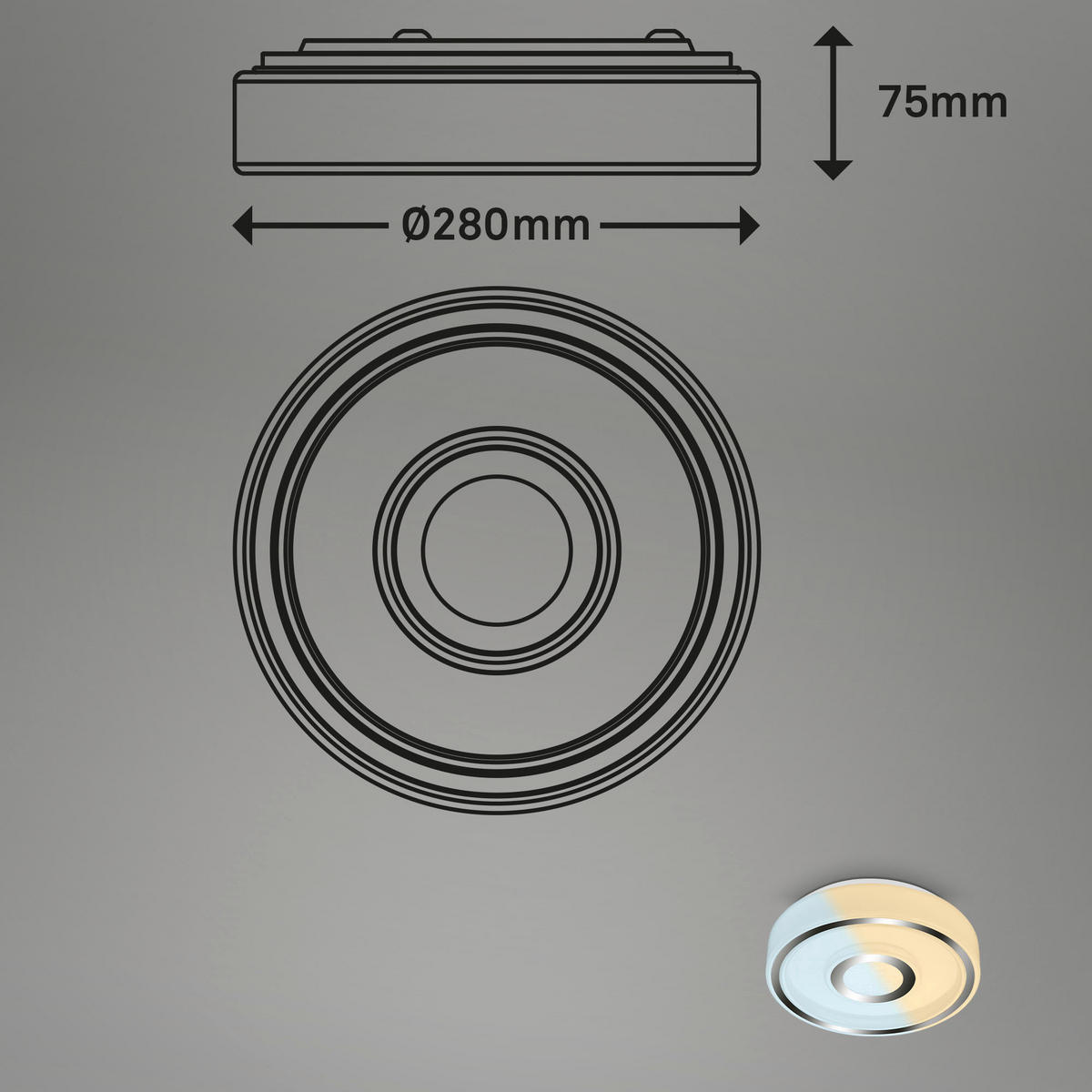 LED-BADEZIMMER-DECKENLEUCHTE - Chromfarben, Basics, Kunststoff/Metall (41/6cm)