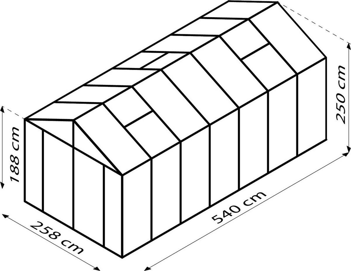 GEWÄCHSHAUSBAUSATZ - Schwarz, Basics, Kunststoff/Metall (258/250/540cm)