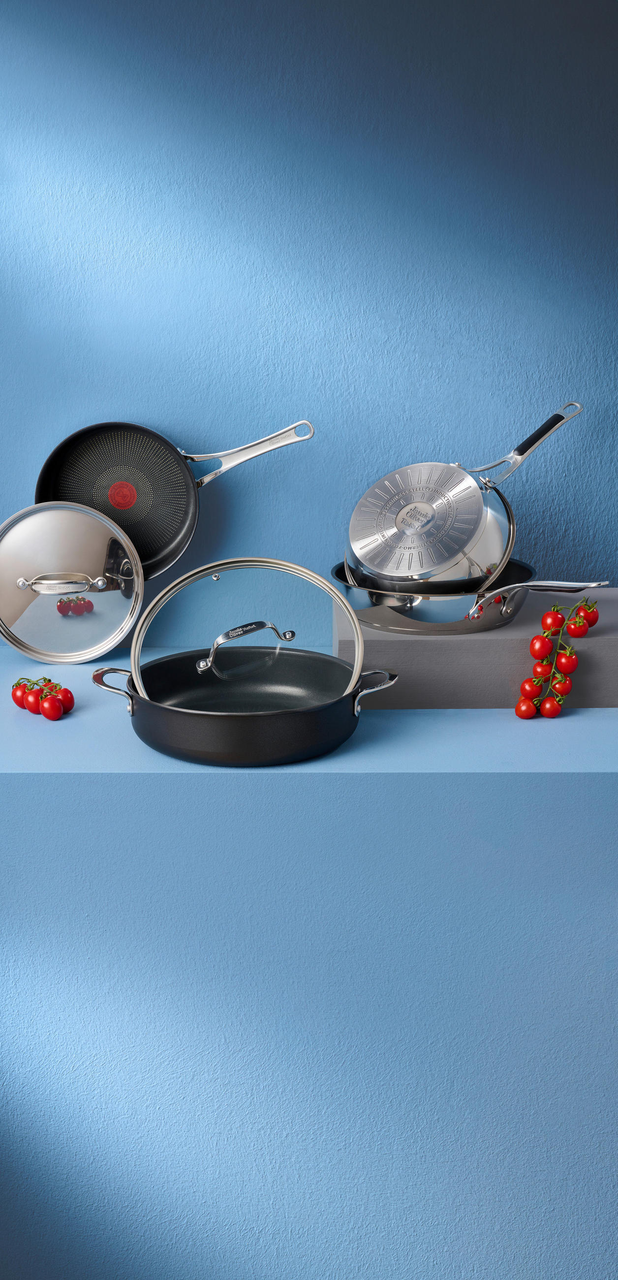 PFANNENSET 2-teilig  - Chromfarben, Design, Metall (31,5/12,5/50,5cm) - Tefal