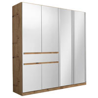 KLEIDERSCHRANK  in Weiß, Eiche Artisan  - Eiche Artisan/Weiß, Design, Glas/Holzwerkstoff (181/197/54cm) - Rauch Möbel
