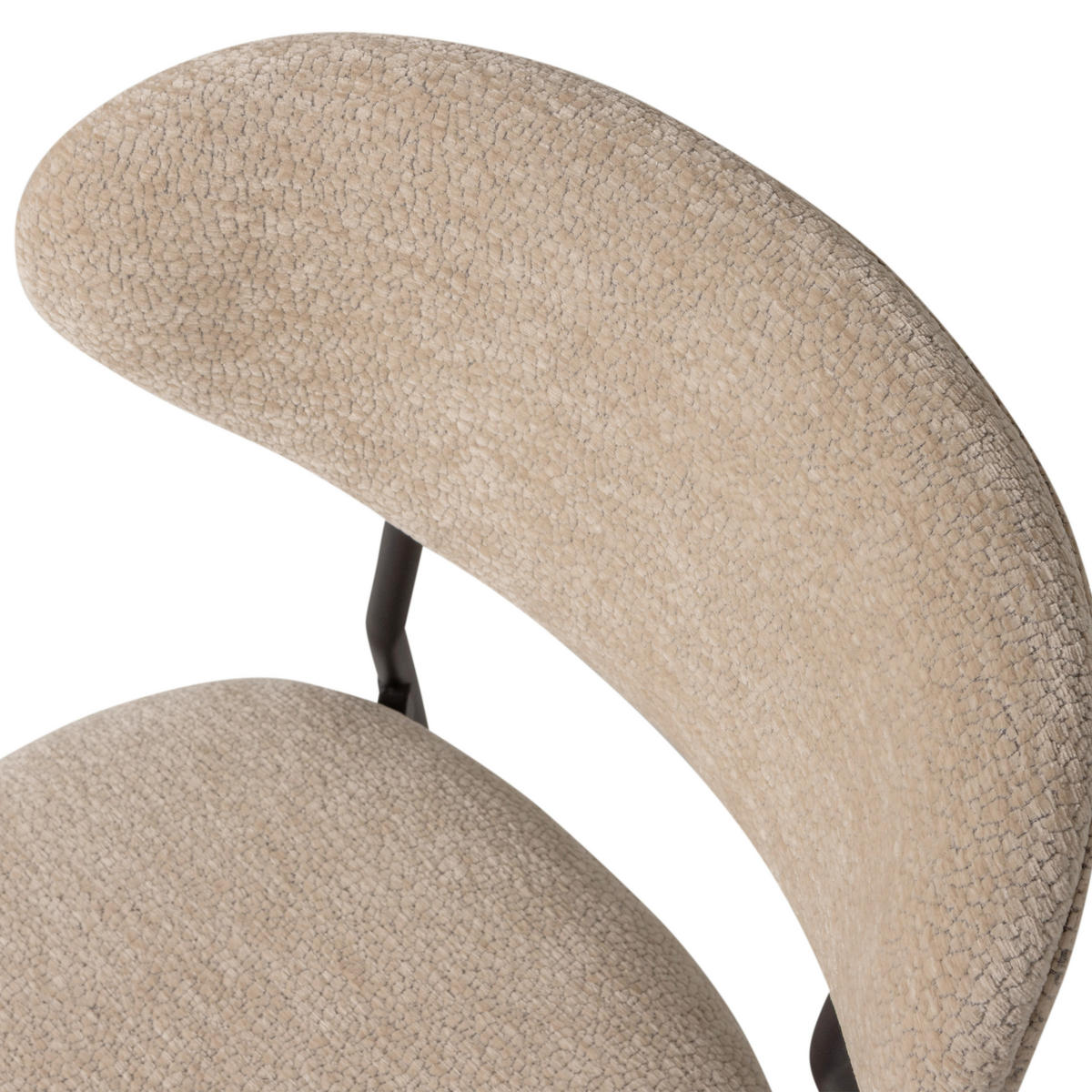 STUHL-SET 2 Stück  in Eisen Chenille  - Schwarz/Naturfarben, MODERN, Textil/Metall (47/79/53cm) - Livetastic