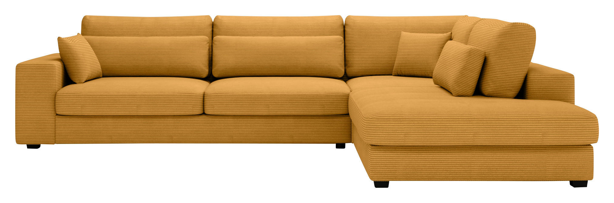 ECKSOFA in Cord Gelb  - Gelb/Schwarz, Konventionell, Kunststoff/Textil (314/250cm) - Carryhome