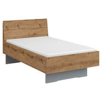 BETT 100/200 cm Grau, Eichefarben  - Eichefarben/Grau, Trend (100/200cm) - Stylife