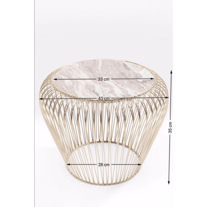 Thumbnail - Kare-Design Beistelltisch, Creme, Grau, Messing, Metall, rund, 43x35x43 cm, Wohnzimmer, Wohnzimmertische, Beistelltische...