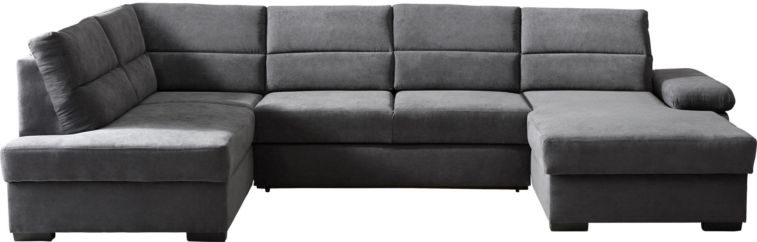 WOHNLANDSCHAFT Anthrazit Flachgewebe - Dunkelbraun/Anthrazit, KONVENTIONELL, Kunststoff/Textil (183/319/166cm) - Cantus