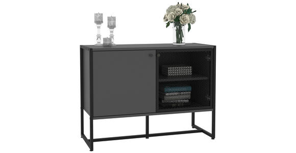 SIDEBOARD Anthrazit, Schwarz  - Anthrazit/Schwarz, MODERN, Holzwerkstoff/Metall (100/75/41cm) - Novel