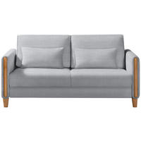 SCHLAFSOFA in Holz, Textil Buchefarben, Hellgrau  - Buchefarben/Hellgrau, Design, Holz/Textil (174/88/104cm) - Niels Andersson