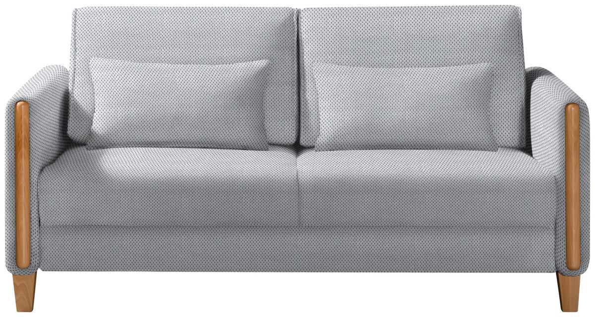 SCHLAFSOFA in Holz, Textil Buchefarben, Hellgrau  - Buchefarben/Hellgrau, Design, Holz/Textil (174/88/104cm) - Niels Andersson