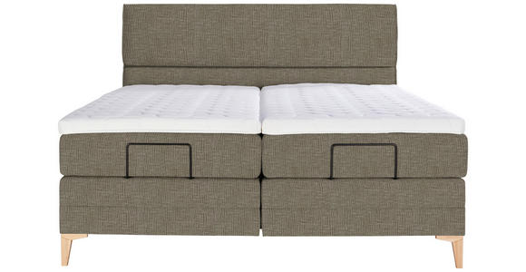 BOXSPRINGBETT 180/200 cm  in Hellbraun  - Hellbraun/Eichefarben, KONVENTIONELL, Holz/Textil (180/200cm) - Voleo