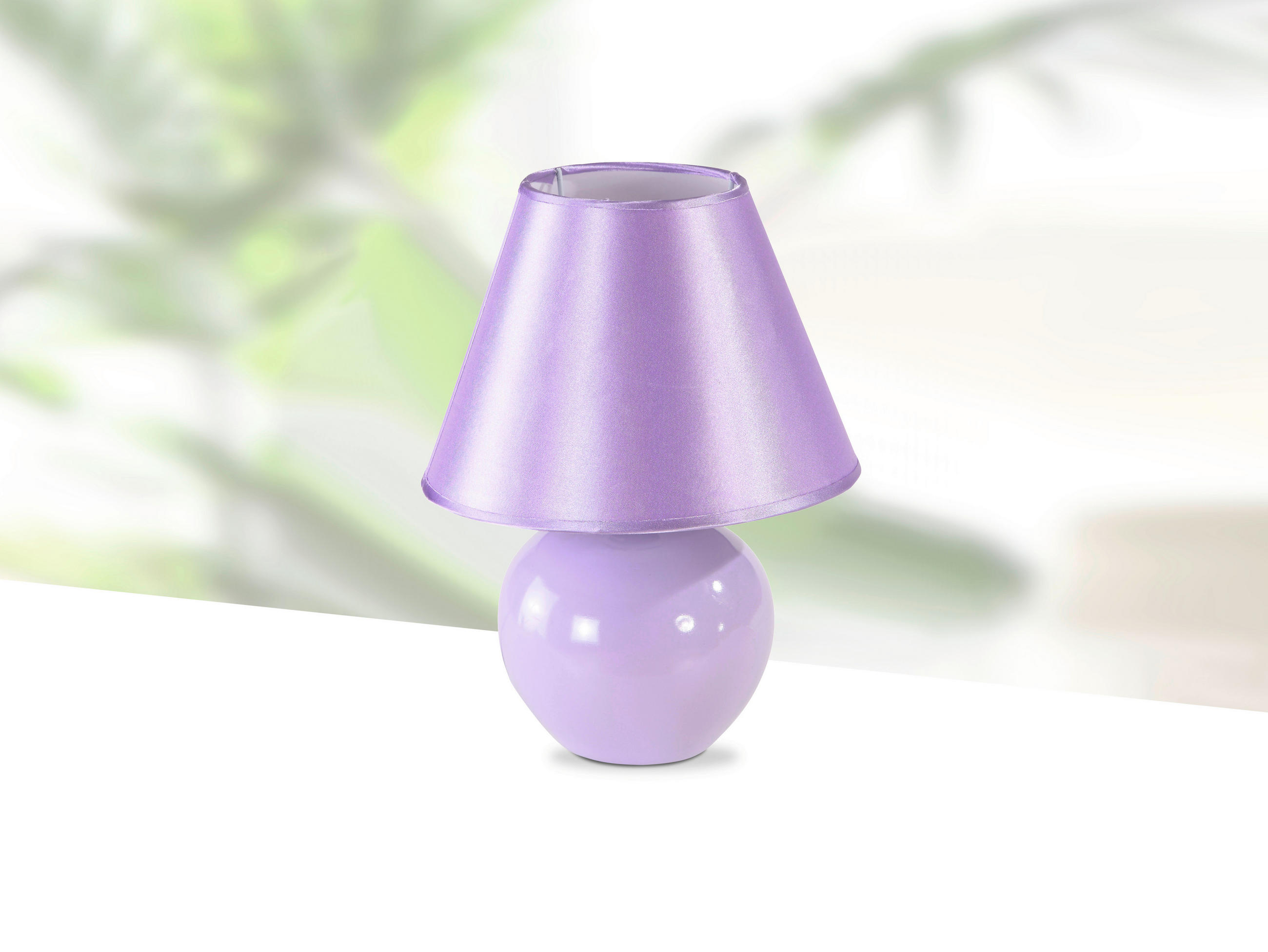 STOLNÍ LAMPA, 18/23 cm  - šeříková, Konvenční, textil/keramika (18/23cm) - Ondega