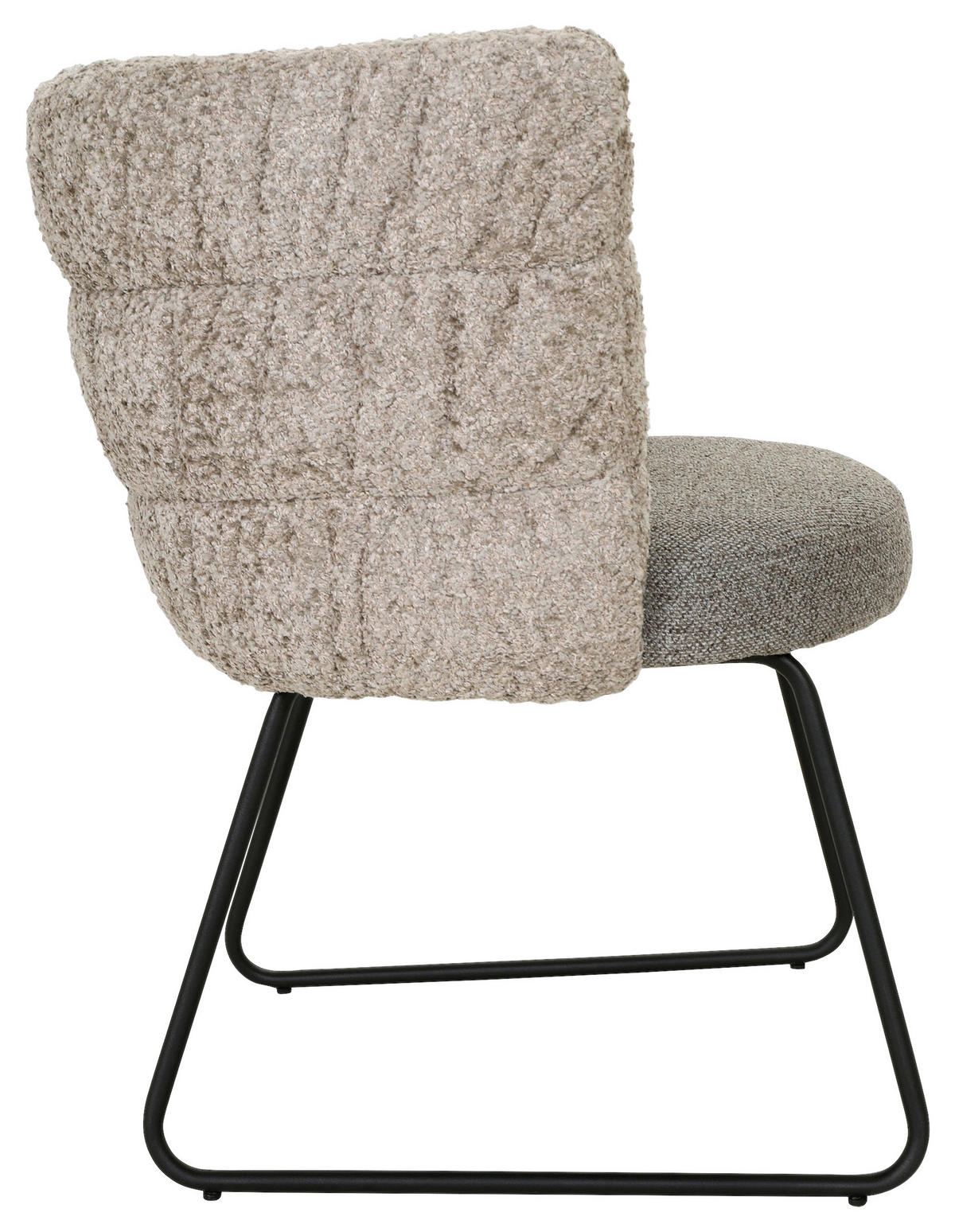 STUHL - Greige/Schwarz, Design, Textil/Metall (62/80/62cm) - Novel