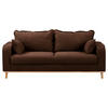 3-SITZER-SOFA in Mikrofaser Braun  - Wengefarben/Braun, Design, Holz/Textil (193/86/87cm) - Livetastic