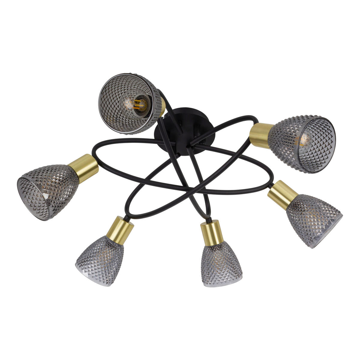 DECKENSTRAHLER LINDITA 59/26 cm   - Schwarz, LIFESTYLE, Glas/Metall (59/26cm) - Näve