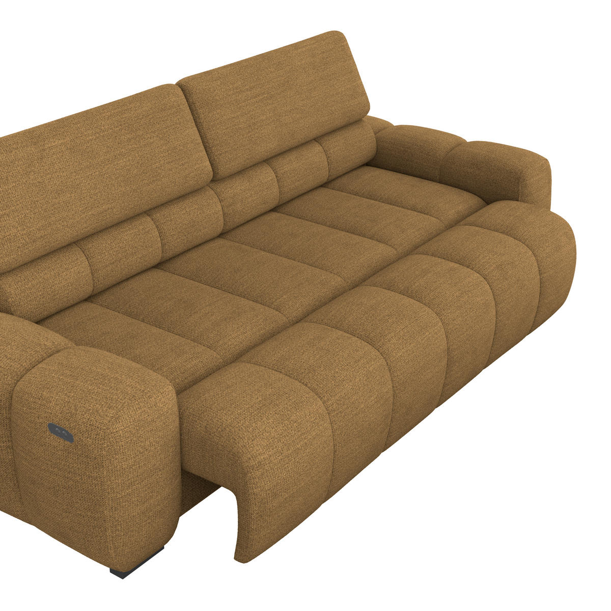 BIGSOFA Webstoff Braun  - Schwarz/Braun, Design, Kunststoff/Textil (248/77-97/108cm) - Welnova