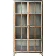 VITRINE  in massiv Pappel Grau, Naturfarben, Hellbraun - Hellbraun/Naturfarben, Design, Glas/Holz (97/187/39cm) - Ambia Home