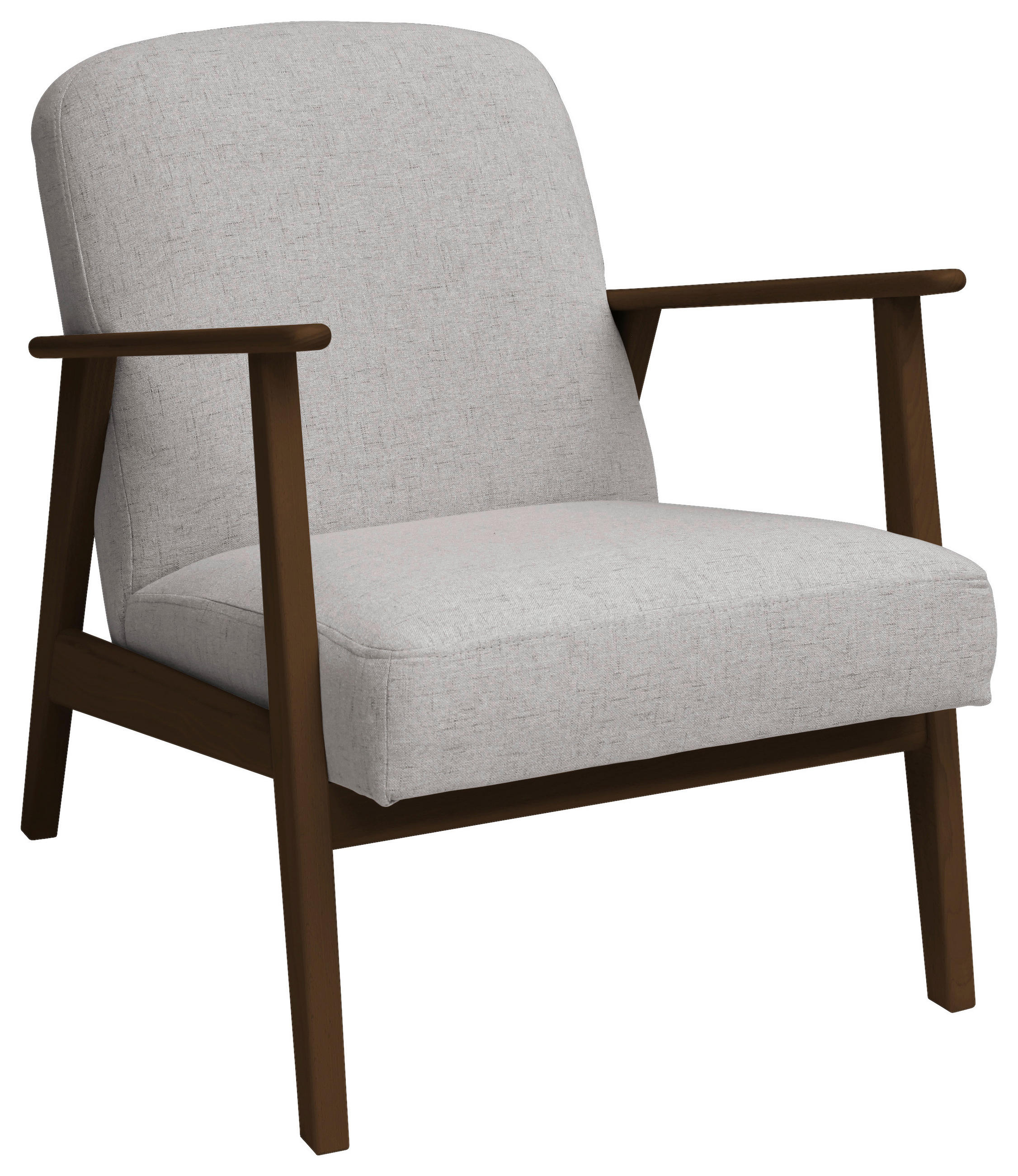 SESSEL Webstoff Grau, Beige, Dunkelbraun    - Dunkelbraun/Beige, Natur, Holz/Textil (63/78/78cm) - Livetastic