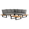 LOUNGEGARNITUR 4-teilig  - Dunkelgrau/Anthrazit, Basics, Holz/Textil (247/247cm) - Tierra Outdoor