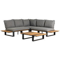 LOUNGEGARNITUR 4-teilig  - Dunkelgrau/Anthrazit, Basics, Holz/Textil (247/247cm) - Tierra Outdoor