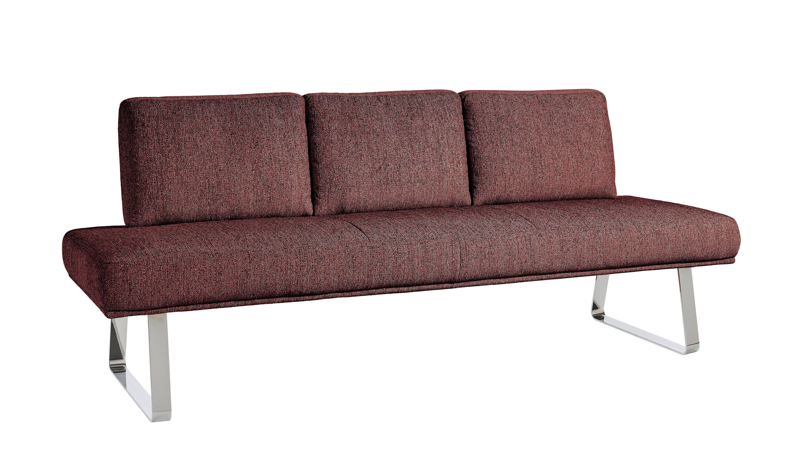SITZBANK 224/92/78 cm  in Rosa  - Chromfarben/Rosa, Design, Textil/Metall (224/92/78cm) - Dieter Knoll