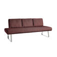 SITZBANK 224/92/78 cm  in Rosa  - Chromfarben/Rosa, Design, Textil/Metall (224/92/78cm) - Dieter Knoll