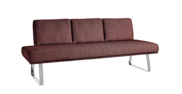 SITZBANK 224/92/78 cm  in Rosa  - Chromfarben/Rosa, Design, Textil/Metall (224/92/78cm) - Dieter Knoll