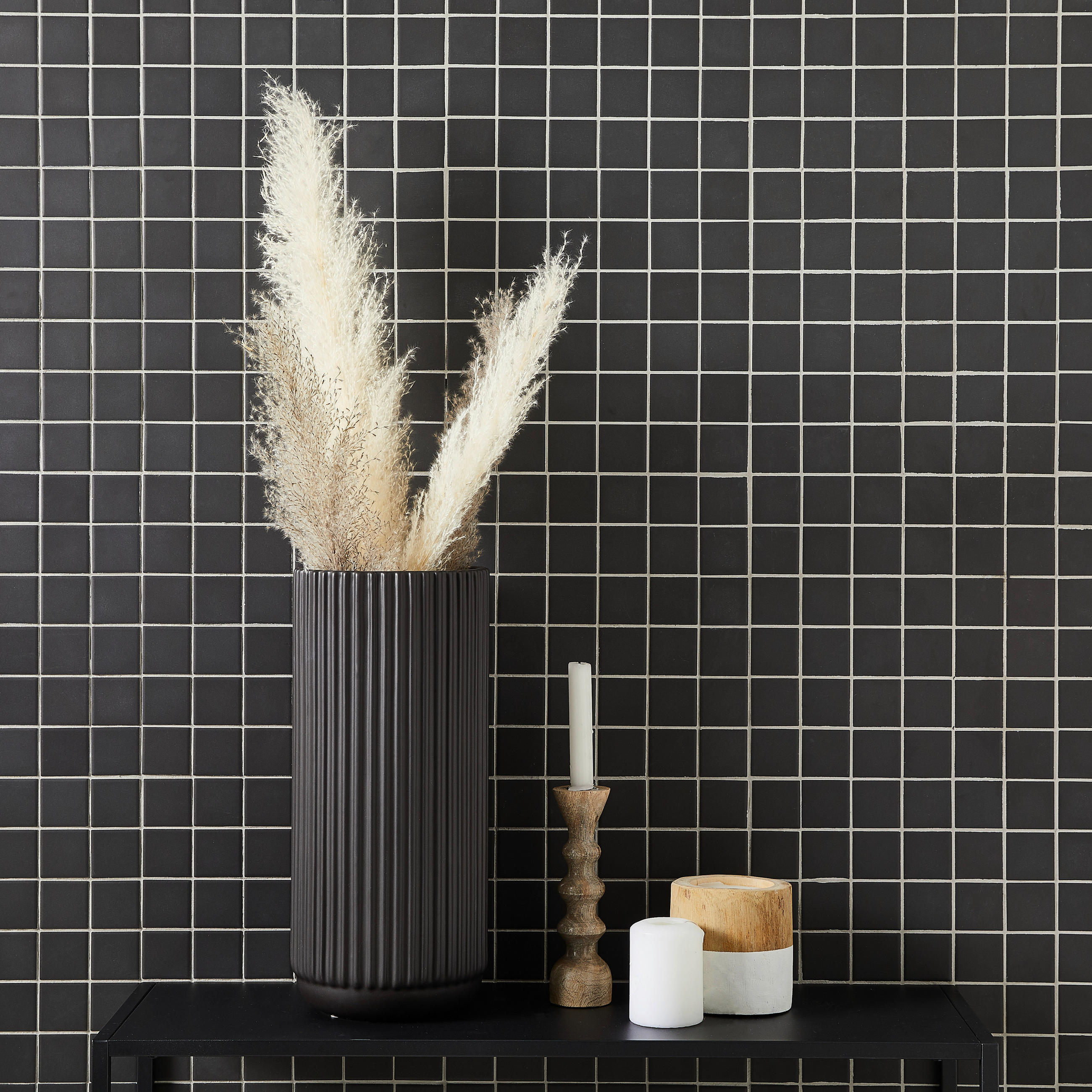 VASE 41 cm  - Schwarz, Trend, Keramik (18/41cm) - Novel