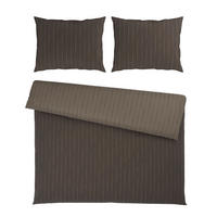 BETTWÄSCHESET STRIPES DK Satin 200/210 cm  65 cm/100 cm  - Braun, Design, Textil (200/210cm) - Dieter Knoll
