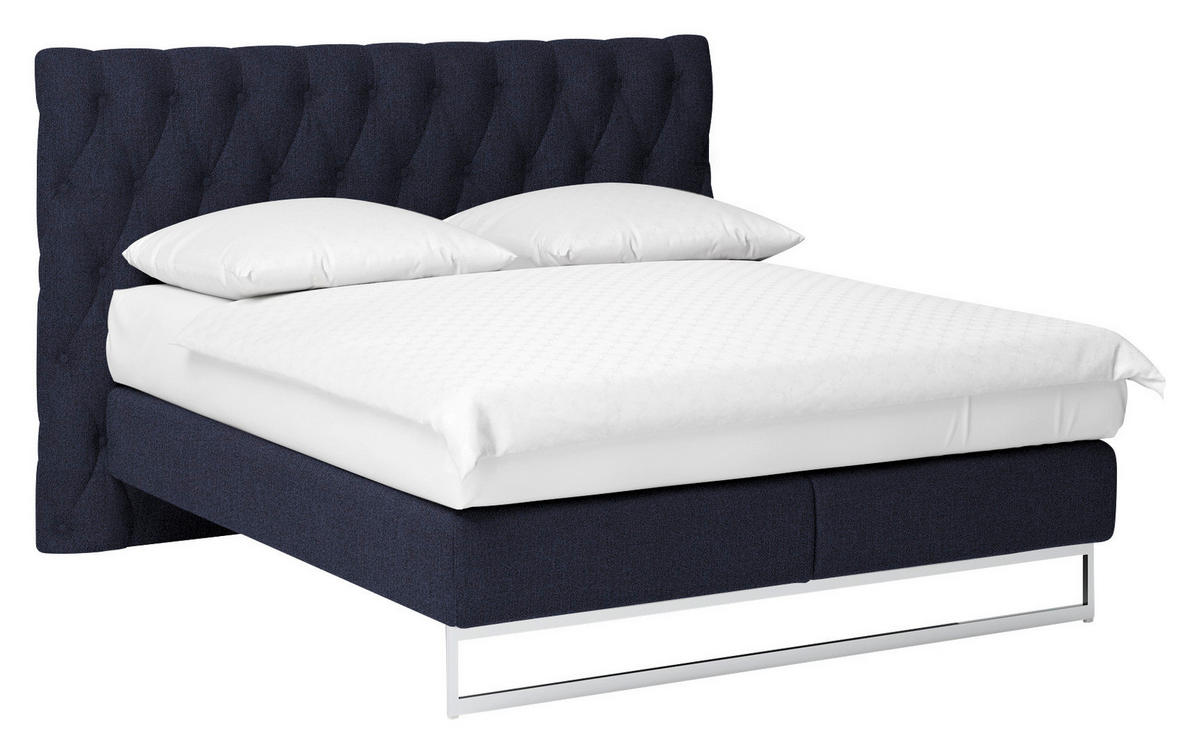 BOXSPRINGBETT 160/200 cm  in Blau  - Chromfarben/Blau, KONVENTIONELL, Textil/Metall (160/200cm) - Joop!