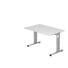 SCHREIBTISCH - Silberfarben/Weiß, KONVENTIONELL, Holzwerkstoff/Metall (120/65-85/80cm) SCHREIBTISCH - Silberfarben/Weiß, KONVENTIONELL, Holzwerkstoff/Metall (120/65-85/80cm)
