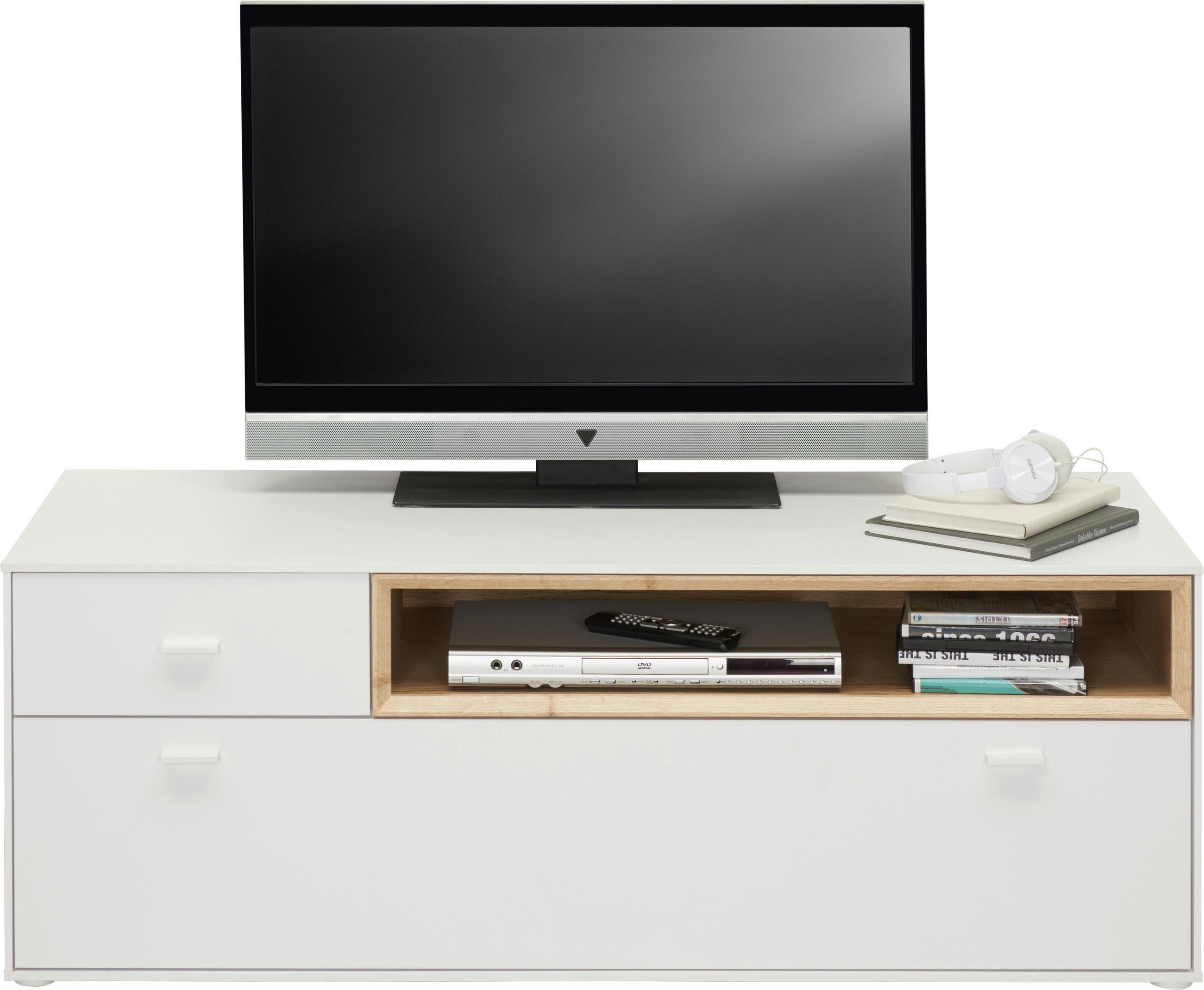 TV-ELEMENT 130/48/50 cm  - Eichefarben/Weiß, Design, Holzwerkstoff/Kunststoff (130/48/50cm) - Hom`in