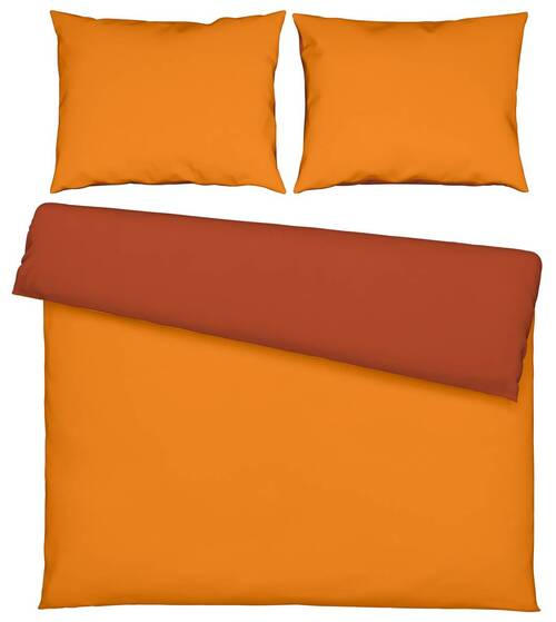 OBOJSTRANNÁ POSTEĽNÁ BIELIZEŇ, satén, hnedá, žltá, 200/200 cm - hnedá/žltá, Basics, textil (200/200cm) - Novel