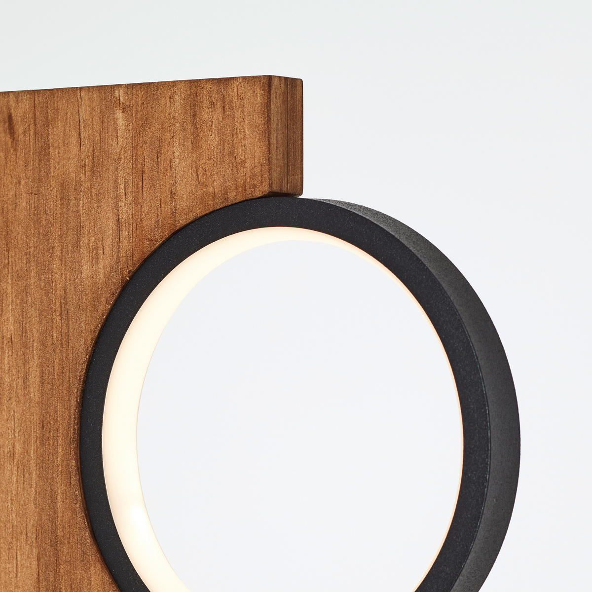 LED-STEHLEUCHTE - Hellbraun/Schwarz, Natur, Holz/Metall (140,4/31,2/18cm) - Brilliant