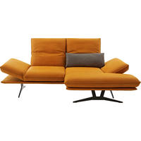 ECKSOFA  in Echtleder Currygelb  210/130 cm  - Currygelb/Schwarz, Design, Leder/Metall (210/130cm) - Dieter Knoll