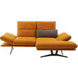 ECKSOFA  in Echtleder Currygelb  210/130 cm  - Currygelb/Schwarz, Design, Leder/Metall (210/130cm) - Dieter Knoll