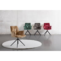 STOL MED ARMSTÖD järn sammet  - svart/taupe, Design, metall/textil (59/89,5/63cm) - Novel