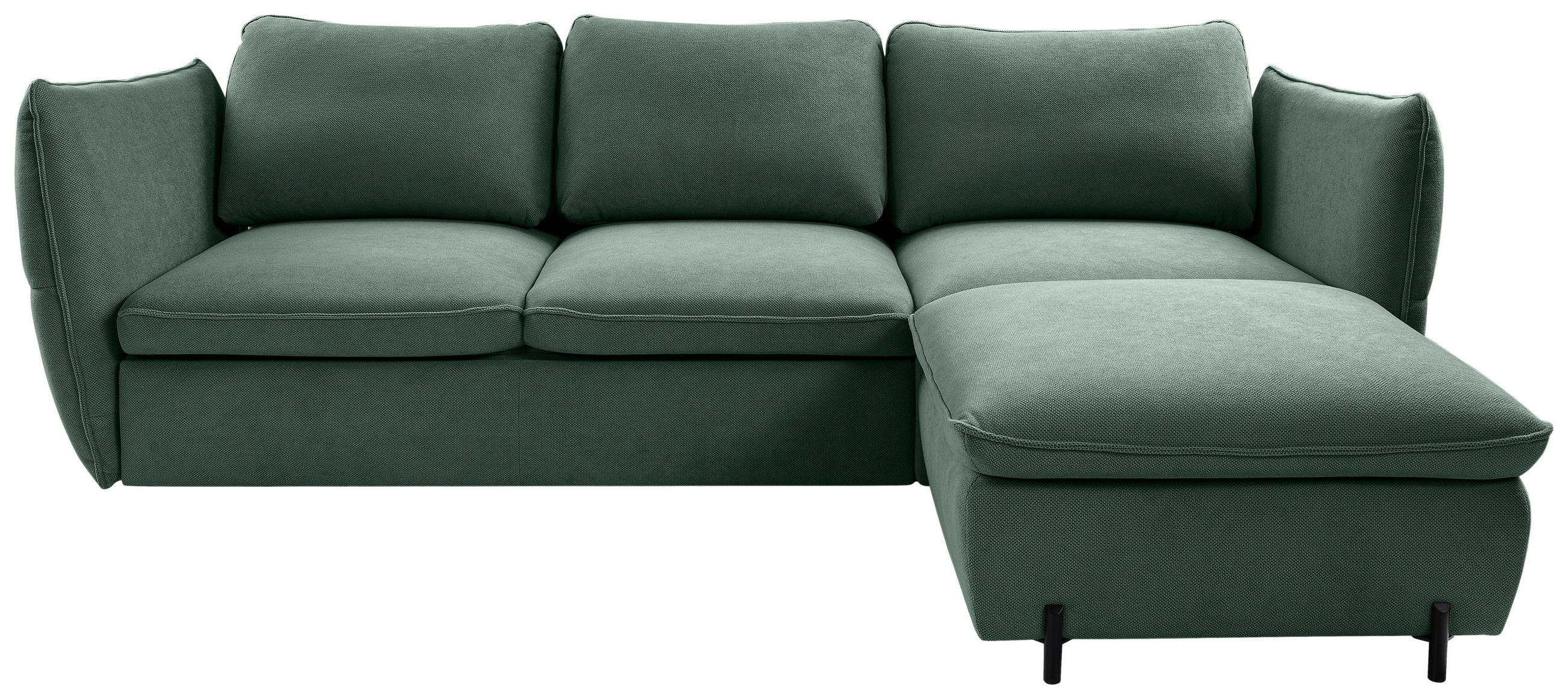 ECKSOFA Grün  - Schwarz/Grün, MODERN, Textil/Metall (262/178cm) - MID.YOU