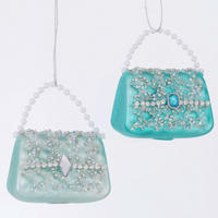 CHRISTBAUMANHÄNGER  - Türkis, Basics, Glas/Kunststoff (6/3,5/4,5cm)