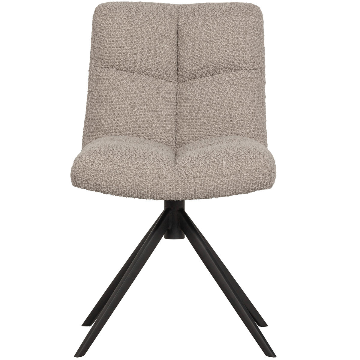 STUHL  Sitzfläche 360° drehbar Bouclé  - Sandfarben/Schwarz, Design, Textil/Metall (48/80/45cm) - Livetastic